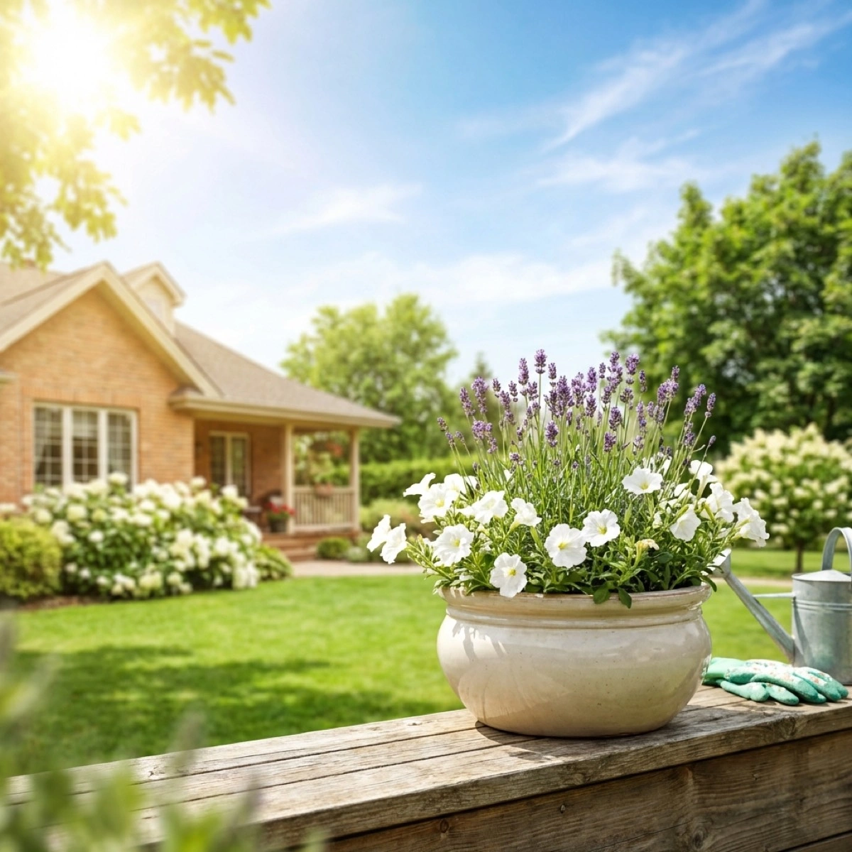 Słoneczny ogród przy domu - przykład 2