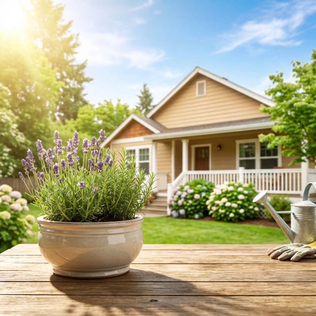 Słoneczny ogród przy domu - przykład 3