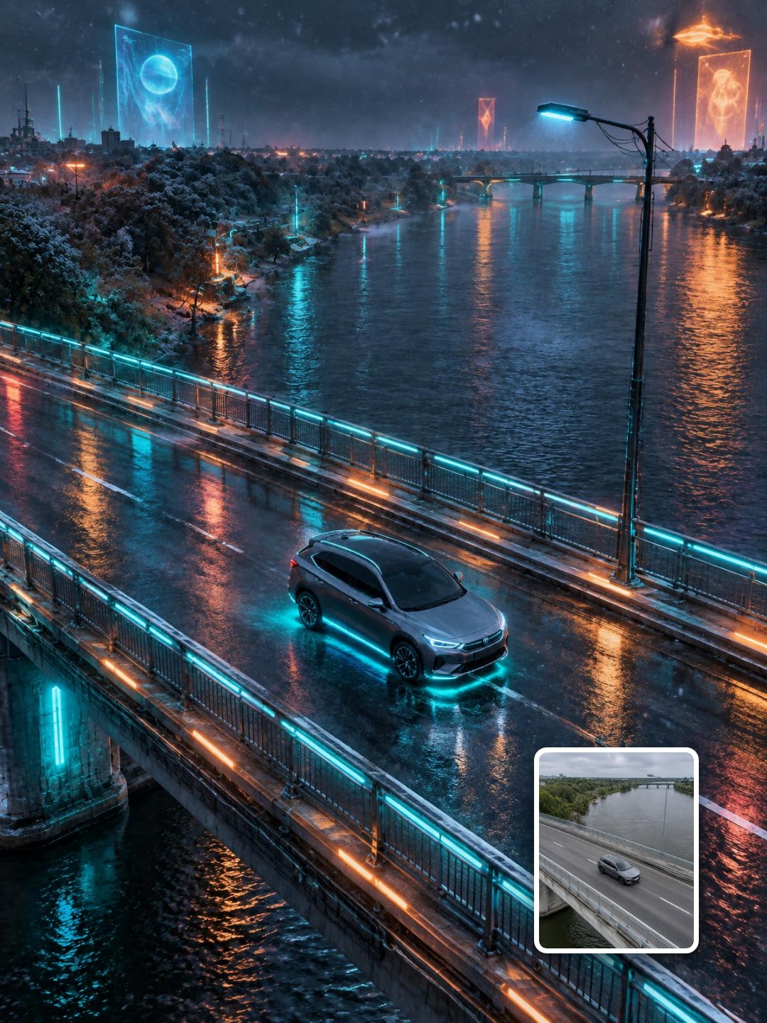 Auto w stylu cyberpunk — prompt AI — przykładowy efekt promptu (1)