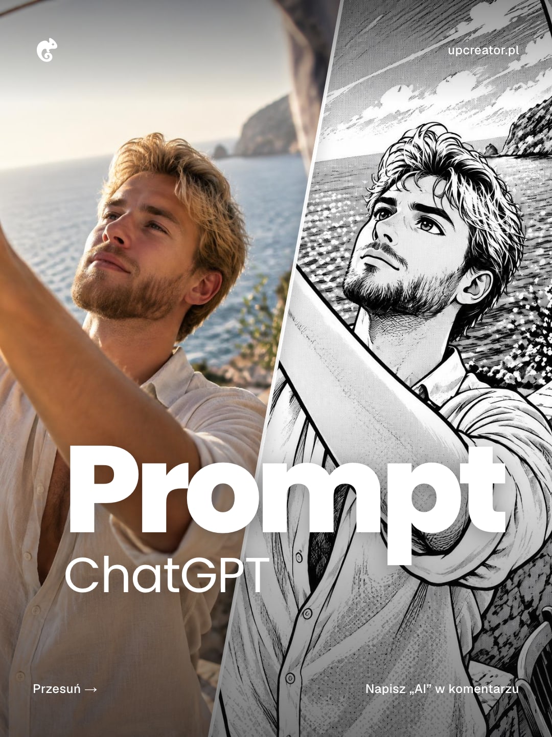 Manga — przykładowy efekt promptu