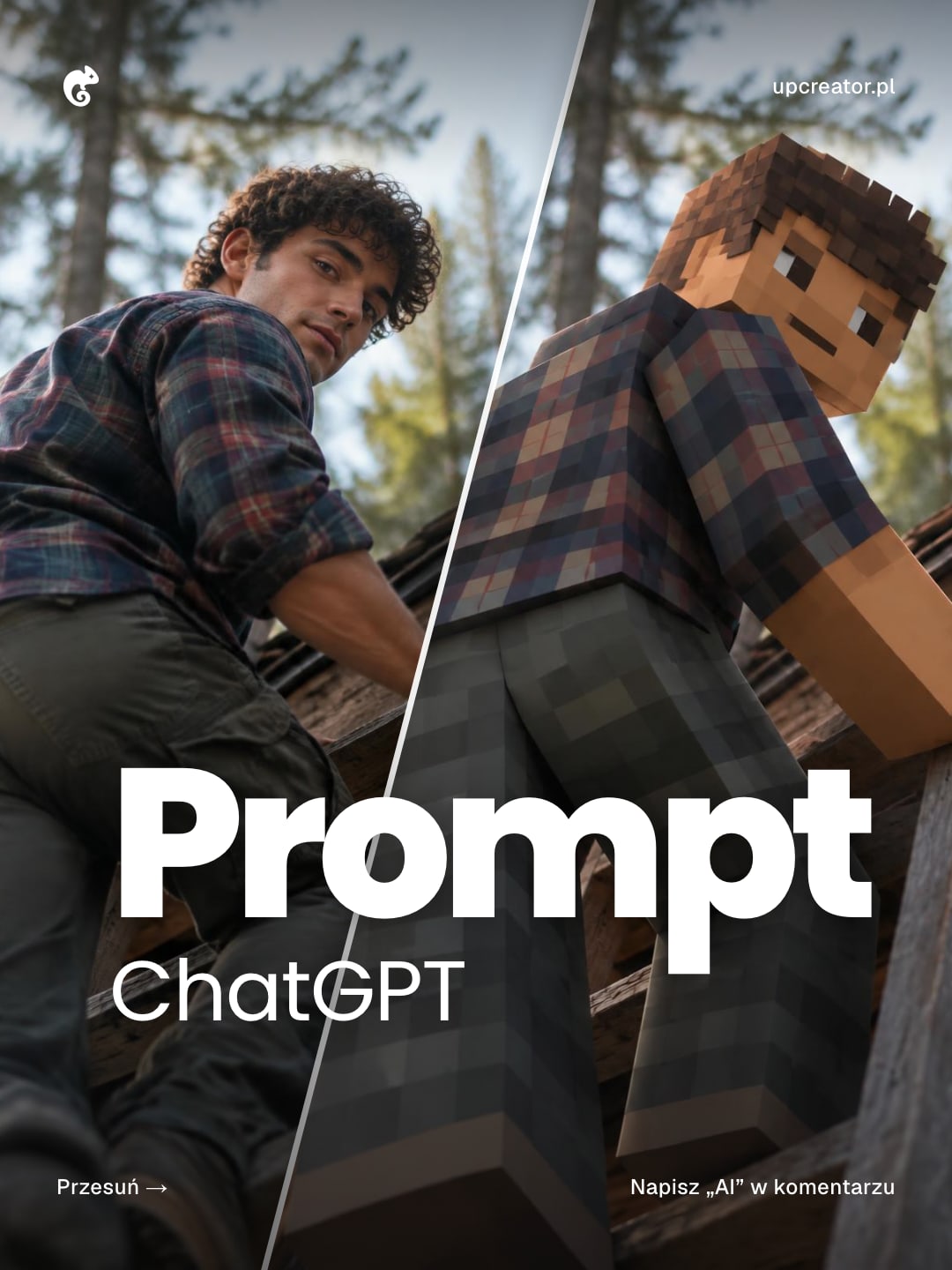 Prompt w stylu Minecraft do zdjęć — przykładowy efekt promptu