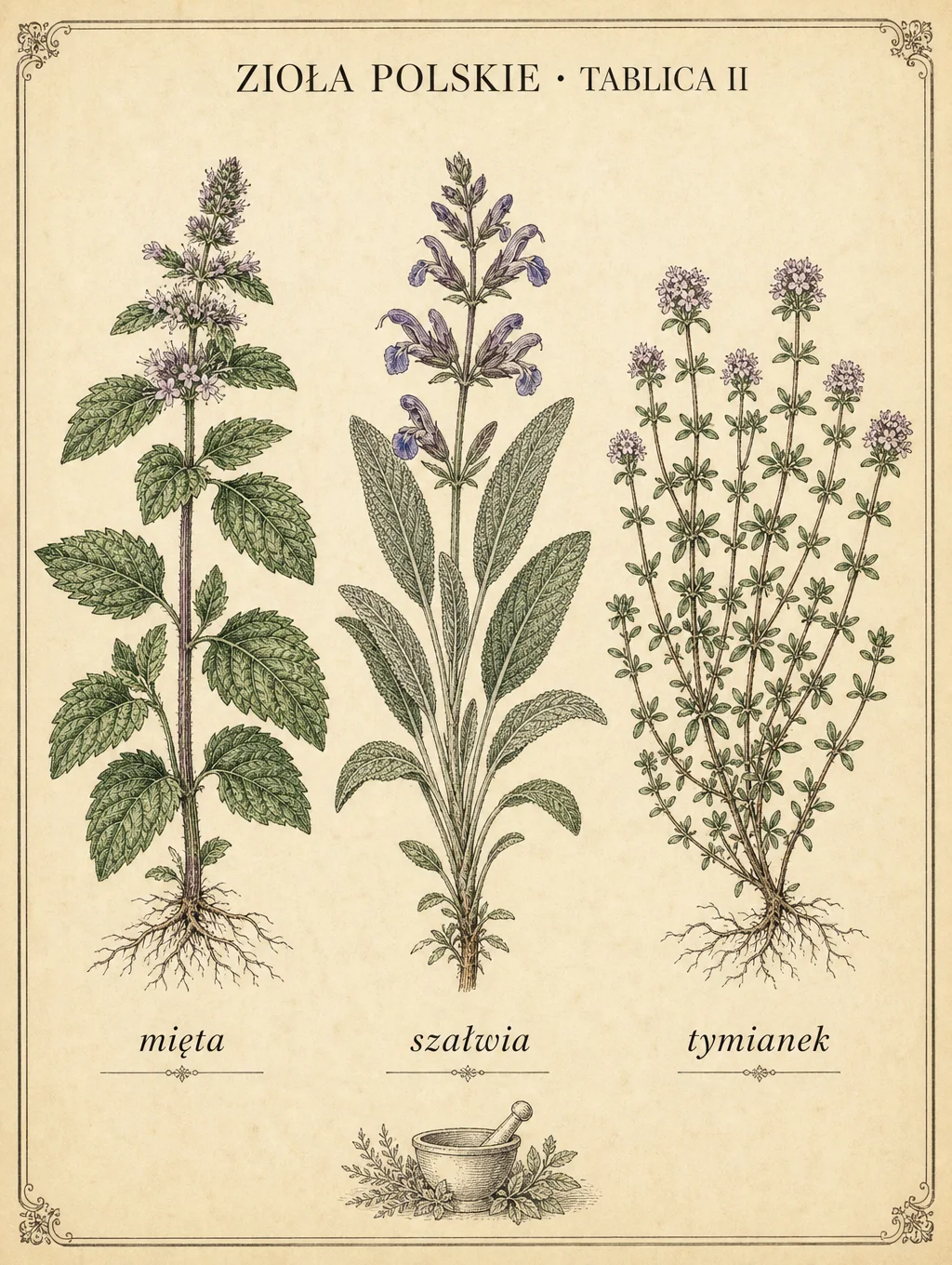 Tablica botaniczna ZIOŁA POLSKIE — GPT Image 2