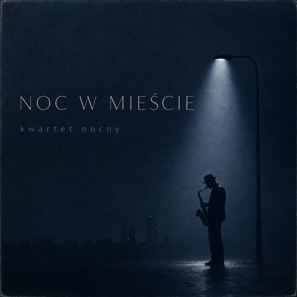 Okładka winyla NOC W MIEŚCIE — GPT Image 2