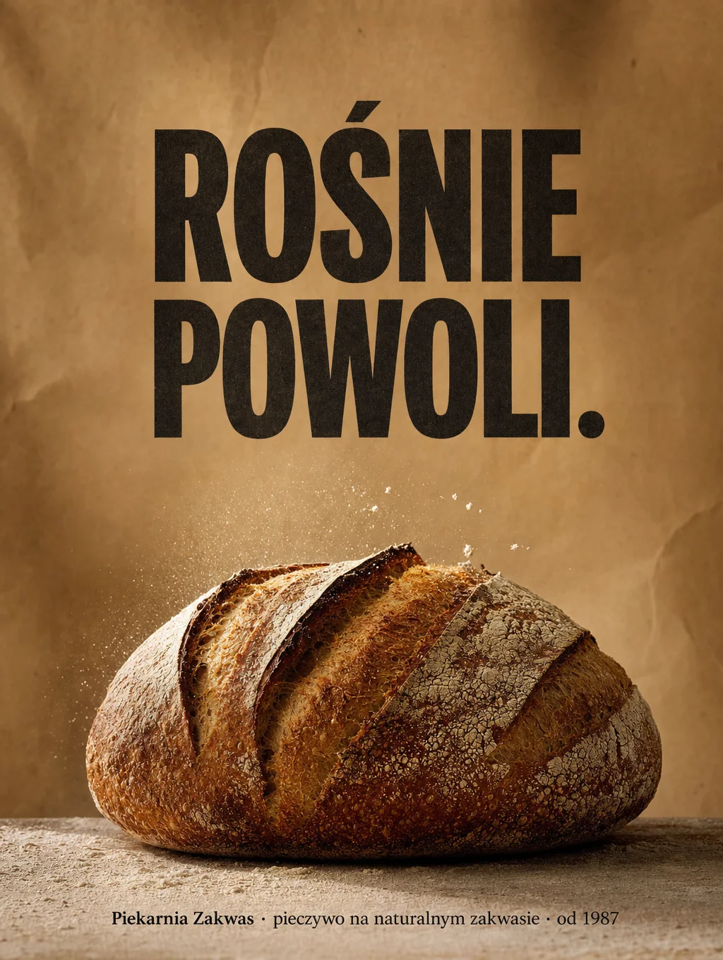 Reklama konceptowa piekarni ROŚNIE POWOLI — GPT Image 2
