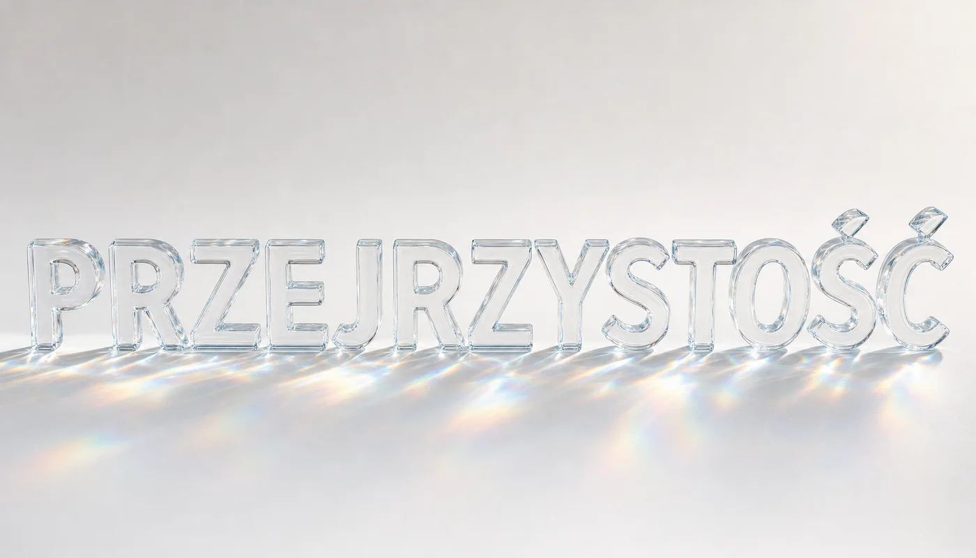 Typografia ze szkła PRZEJRZYSTOŚĆ — GPT Image 2