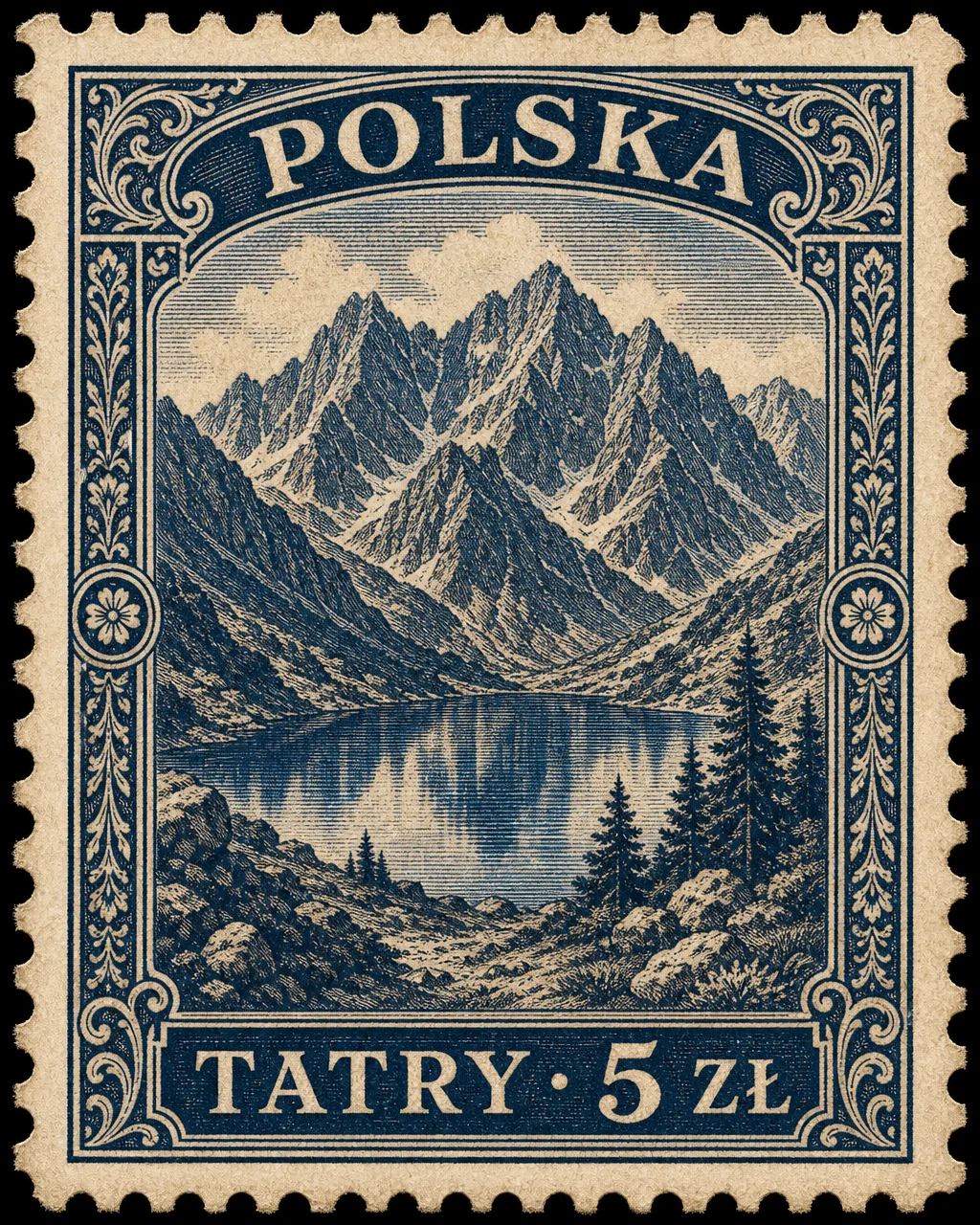 Znaczek POLSKA TATRY wygenerowany przez GPT Image 2