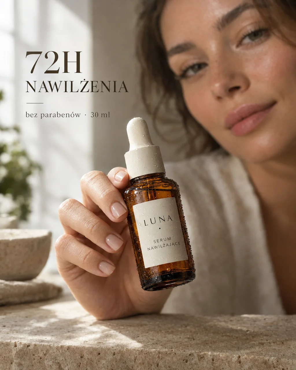 Reklama serum nawilżającego 72H NAWILŻENIA — GPT Image 2.5